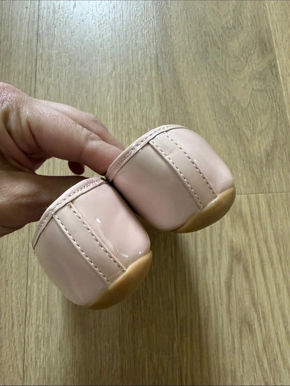 Wonder Nation Girls' Patent Ballet Flats in Blush Pink Size 12